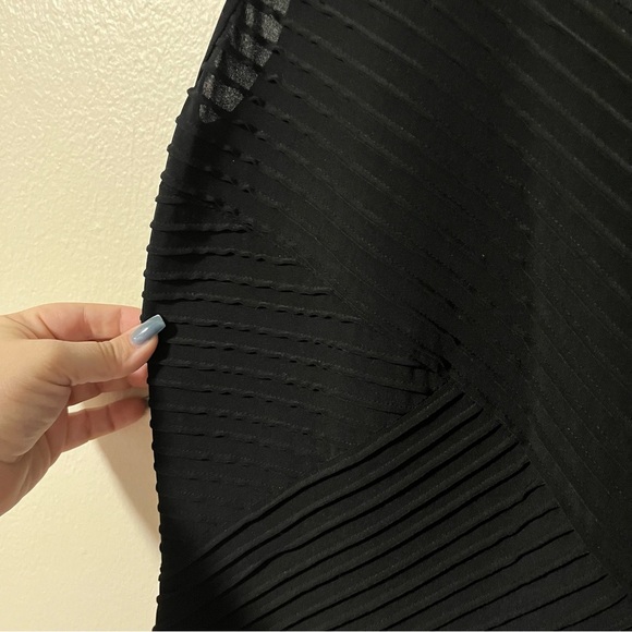 Plus size Lace top textured bandage Calvin Klein Black Sheath Midi Dress formal - Picture 4 of 6